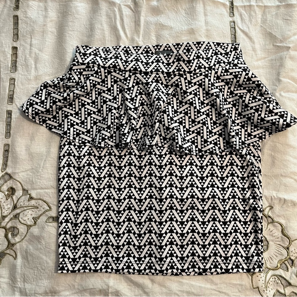 Dots black and white peplum skirt